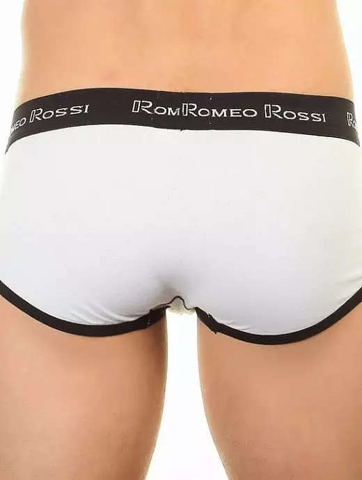 Мужские брифы с черной окантовкой белого цвета Romeo Rossi RTRR366-101